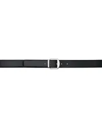 Ermenegildo Zegna Black Leather Reversible Belt Ner