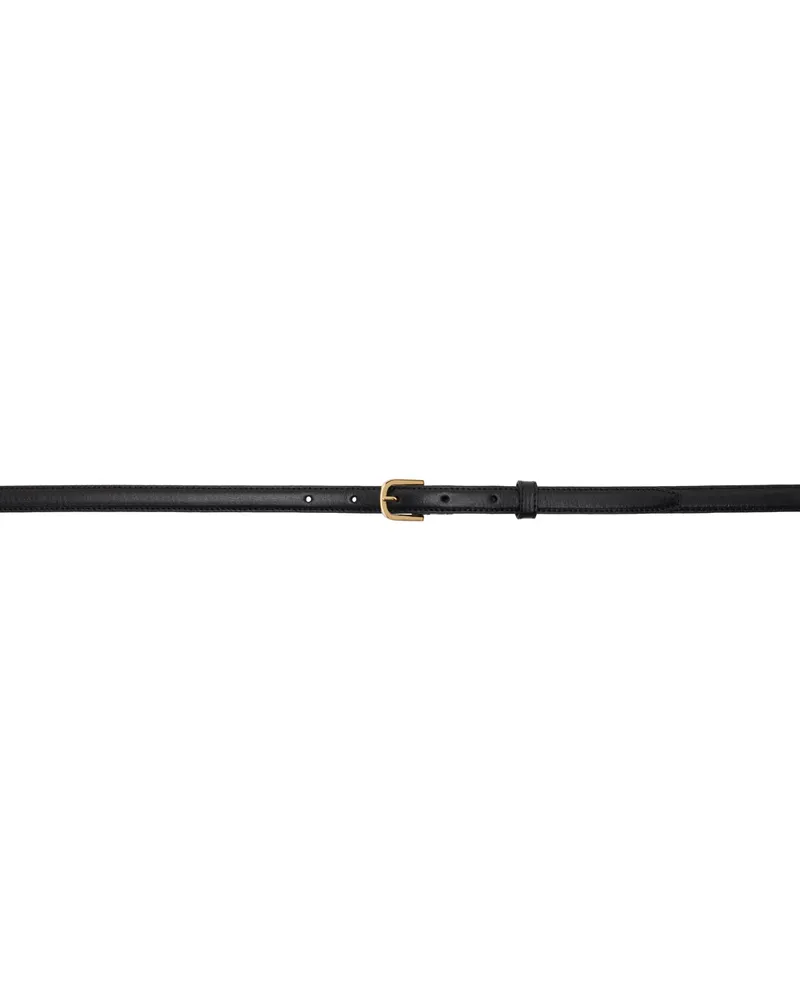 Totême Black Thin Leather Trouser Belt Black