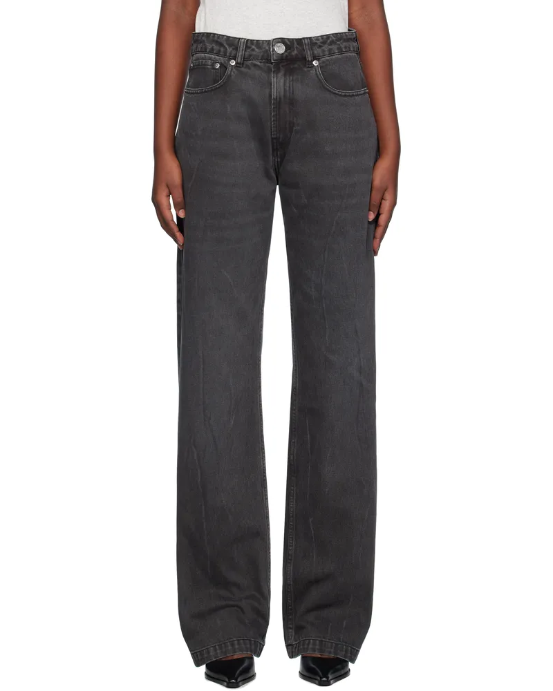 AMI Paris Gray Large Fit Jeans Black