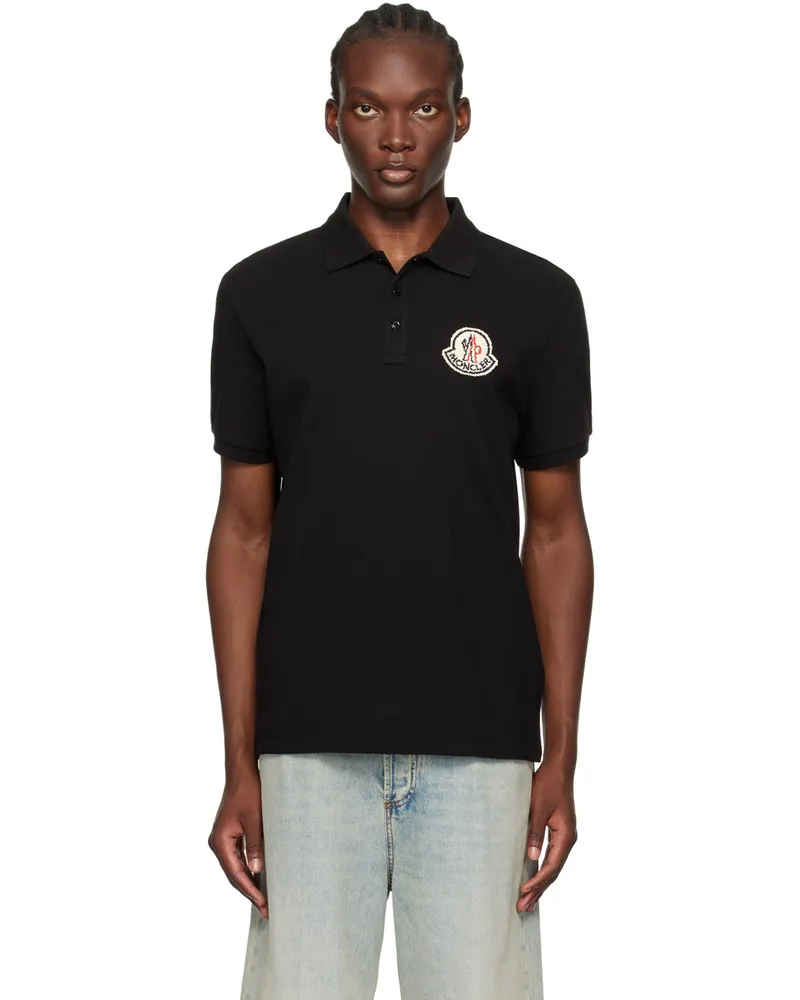 Moncler Black Logo Patch Polo 998