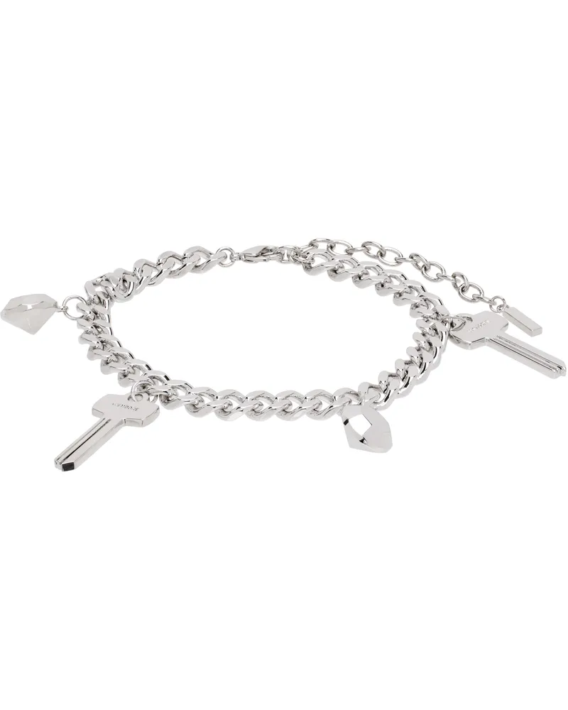 WE 11 DONE Silver Key Charm Chain Bracelet Silver