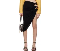 Black Le Raphia 'La Jupe Perola' Midi Skirt