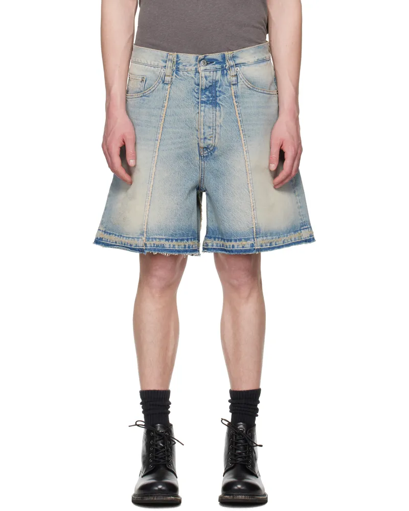 Hope Blue Wide-Leg Skid Denim Shorts Light