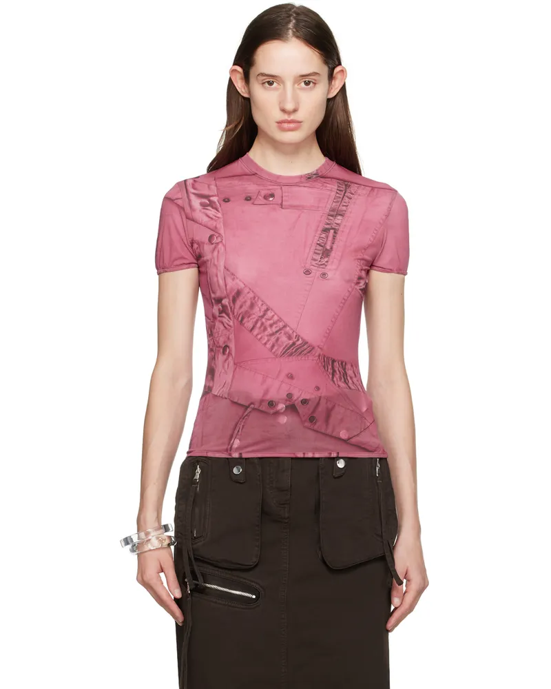 Blumarine Pink Printed T-Shirt T7319