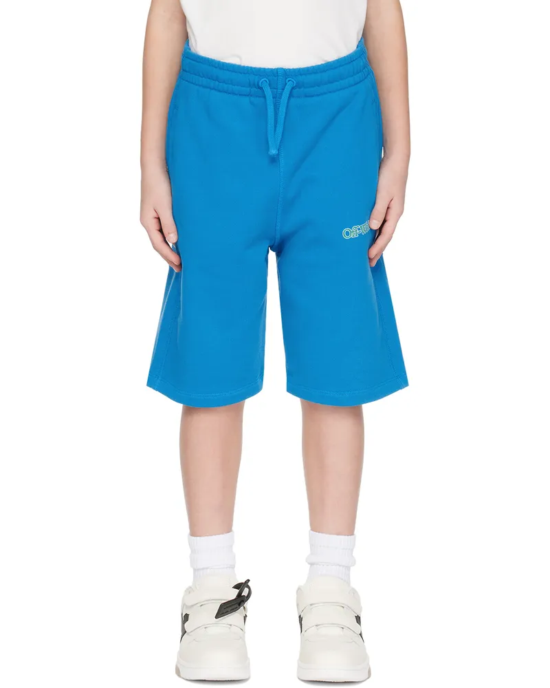 OFF-WHITE Kids Blue Big Bookish Shorts Methyl