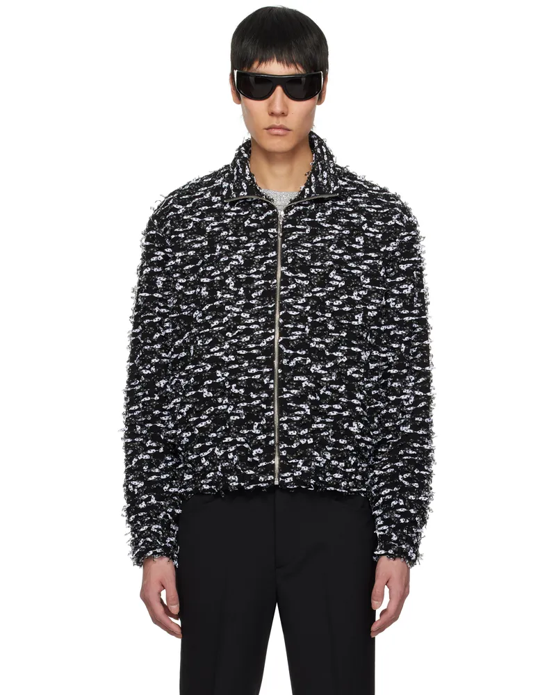 Ernest W. Baker Black & White Ribbons Track Jacket Black
