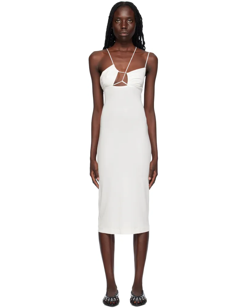 Nensi Dojaka White Asymmetrical Midi Dress White