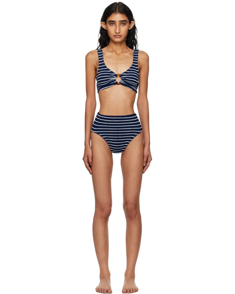 Hunza G Navy & White Nadine Bikini Navy