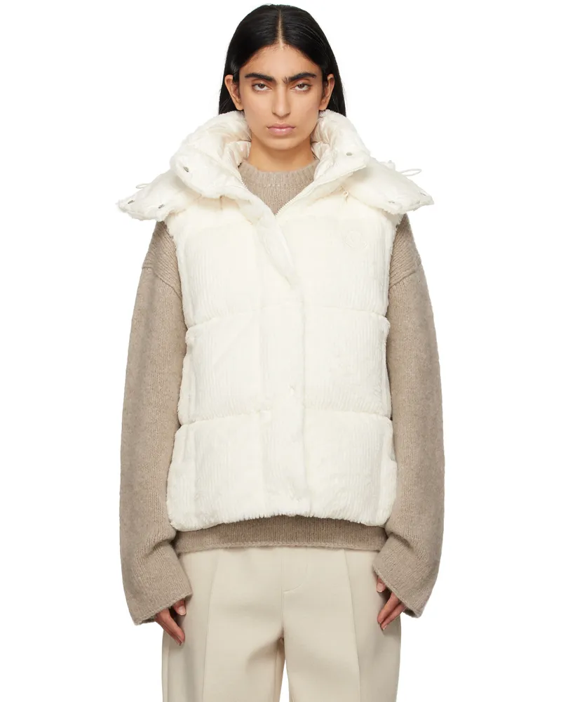 Moncler Off-White Luzule Faux-Fur Down Vest 034