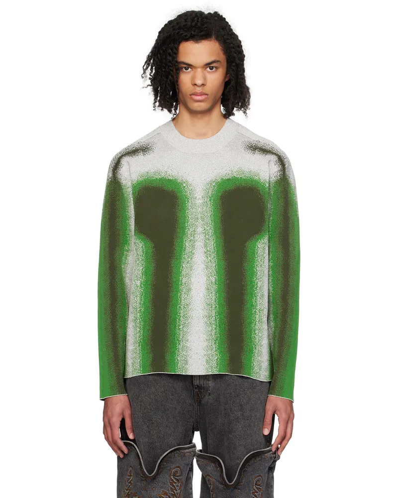 Y/PROJECT Green Gradient Sweater Green