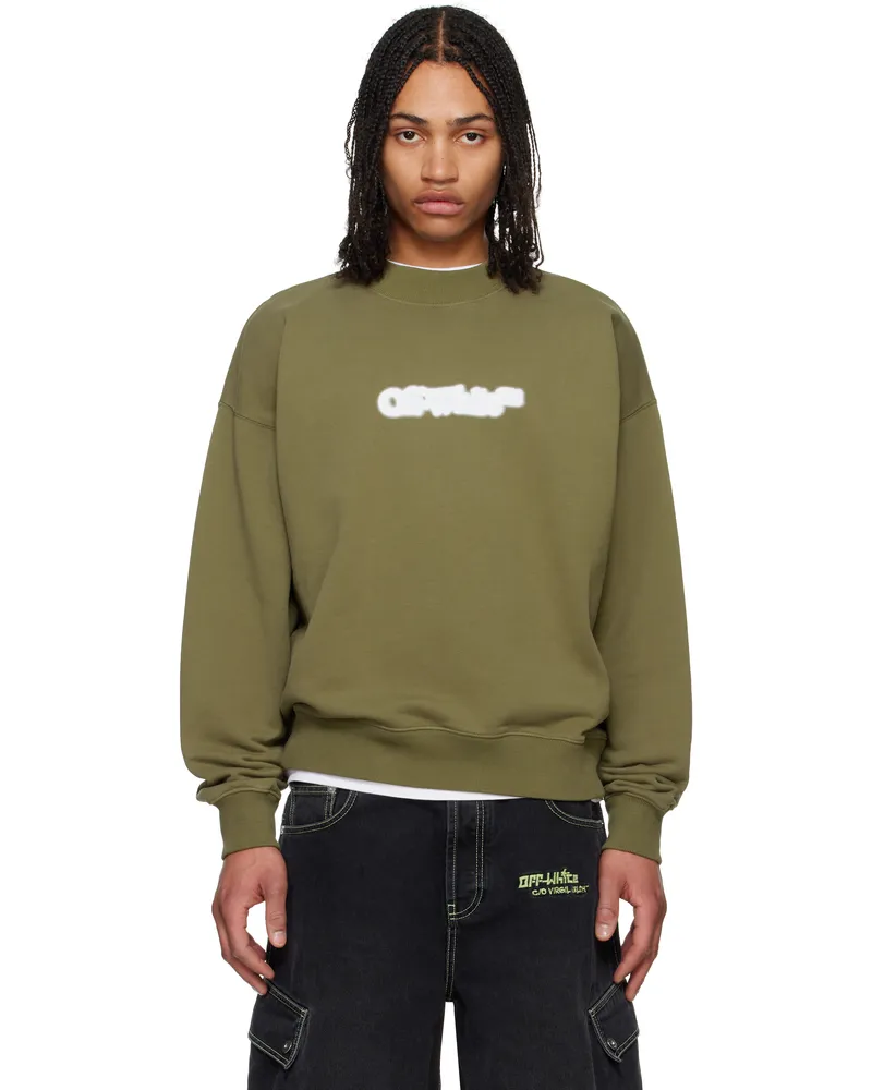 OFF-WHITE Green Spray Arrow Skate Sweatshirt Winter