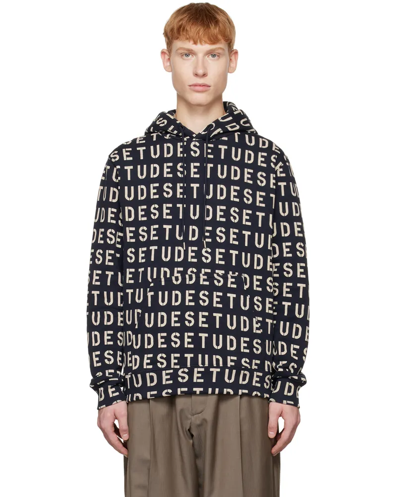 Études Studio Navy Klein Stencil Allover Hoodie Navy