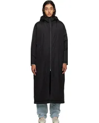 Golden Goose Black Long Hooded Jacket Black