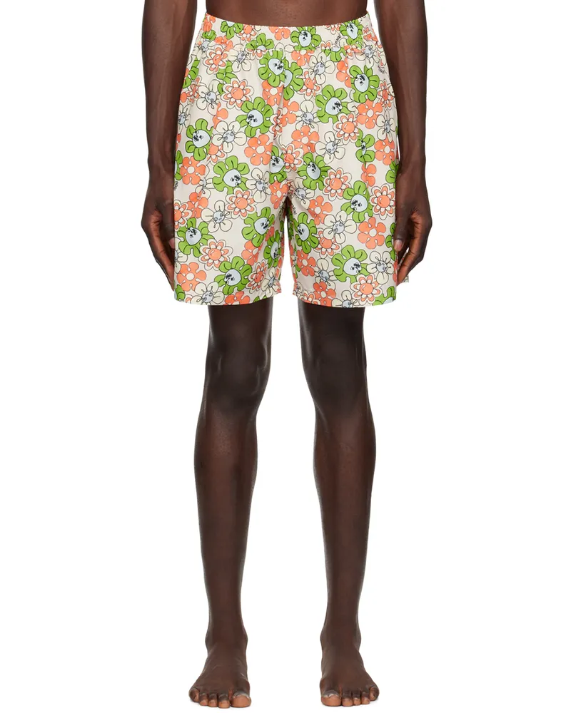 Marni Beige Funky Charm Explosion Swim Shorts Fcw08