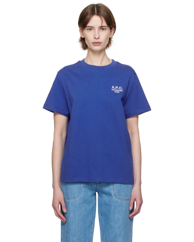 A.P.C. Blue Standard 'Rue Madame' T-shirt Ima