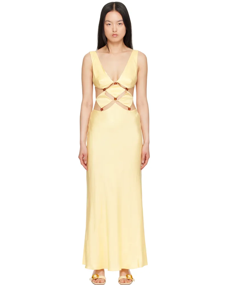 bec & bridge Yellow Agathe Diamond Maxi Dress Butter