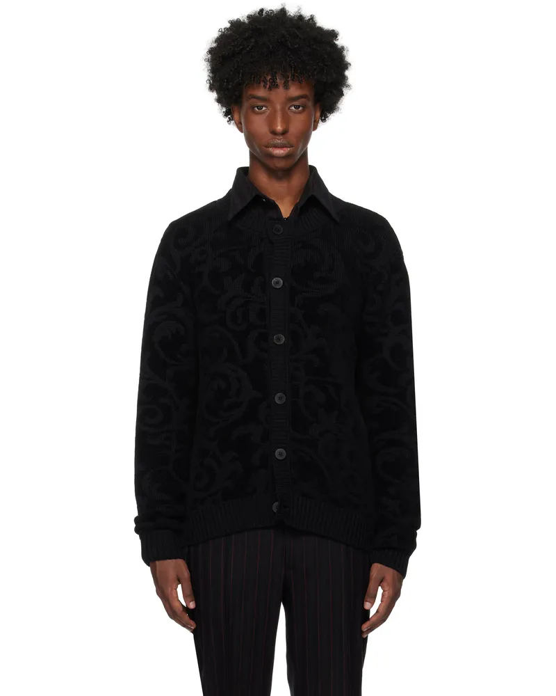 Ernest W. Baker Black Contrast Trim Cardigan