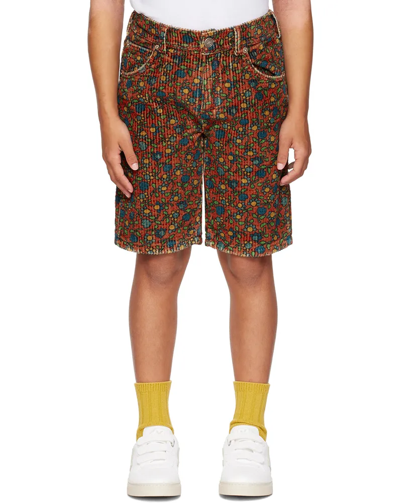 ERL Kids Orange Floral Shorts Erl