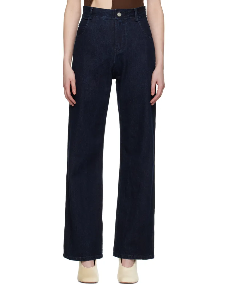 Christopher Esber Navy Reconstruct High Waist Jeans Ink