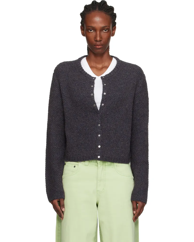 Eckhaus Latta Gray Yak Snap Cardigan Magpie