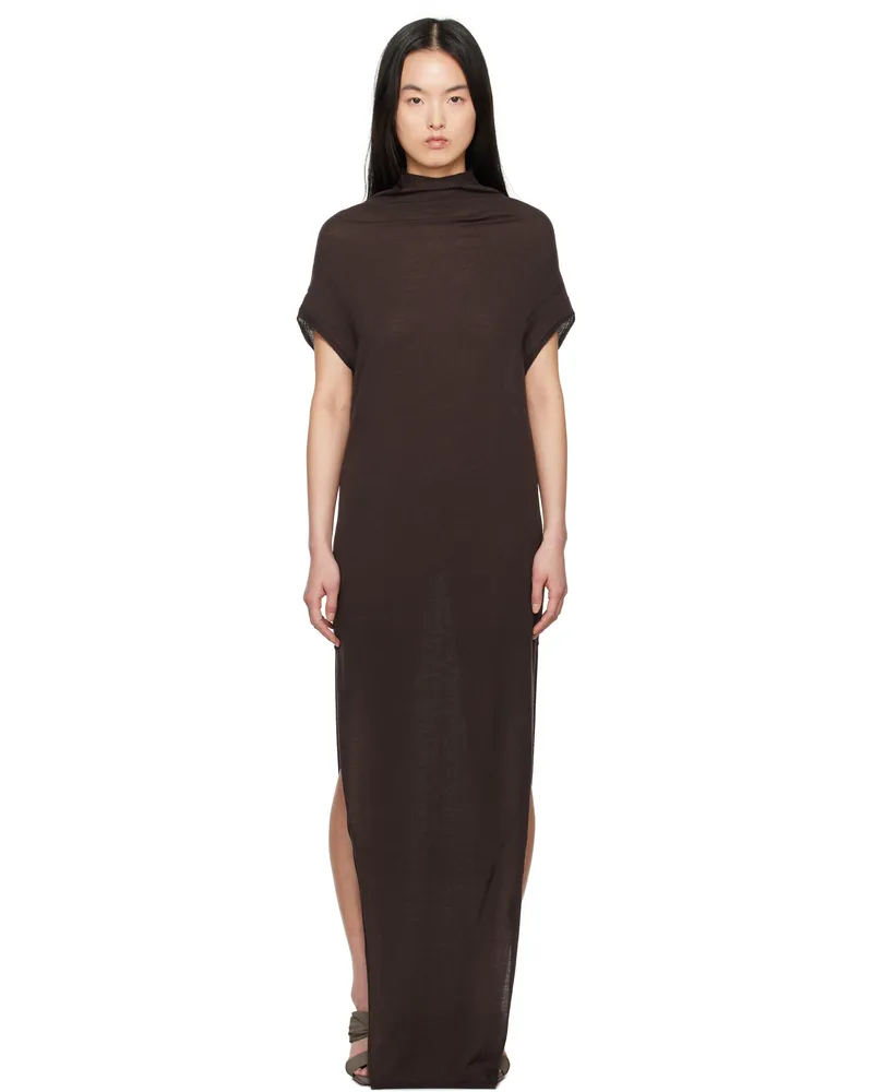 Rick Owens Brown Hollywood SL Crater Maxi Dress 14