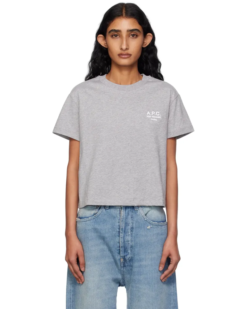 A.P.C. Gray Boxy 'Rue Madame' T-shirt Tpa