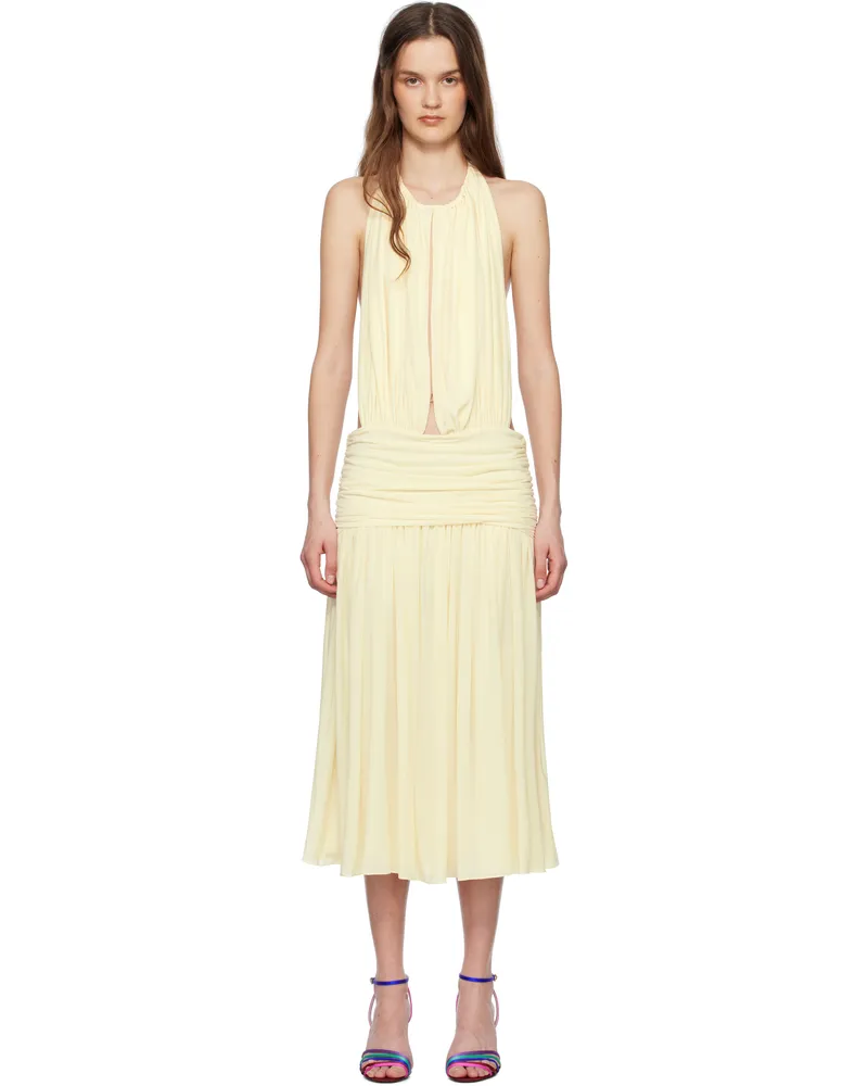 Mirror Palais Off-White 'La Piscine' Lady Length Midi Dress Butter