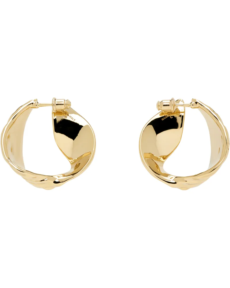 Ferragamo Gold Draped Earrings Oro