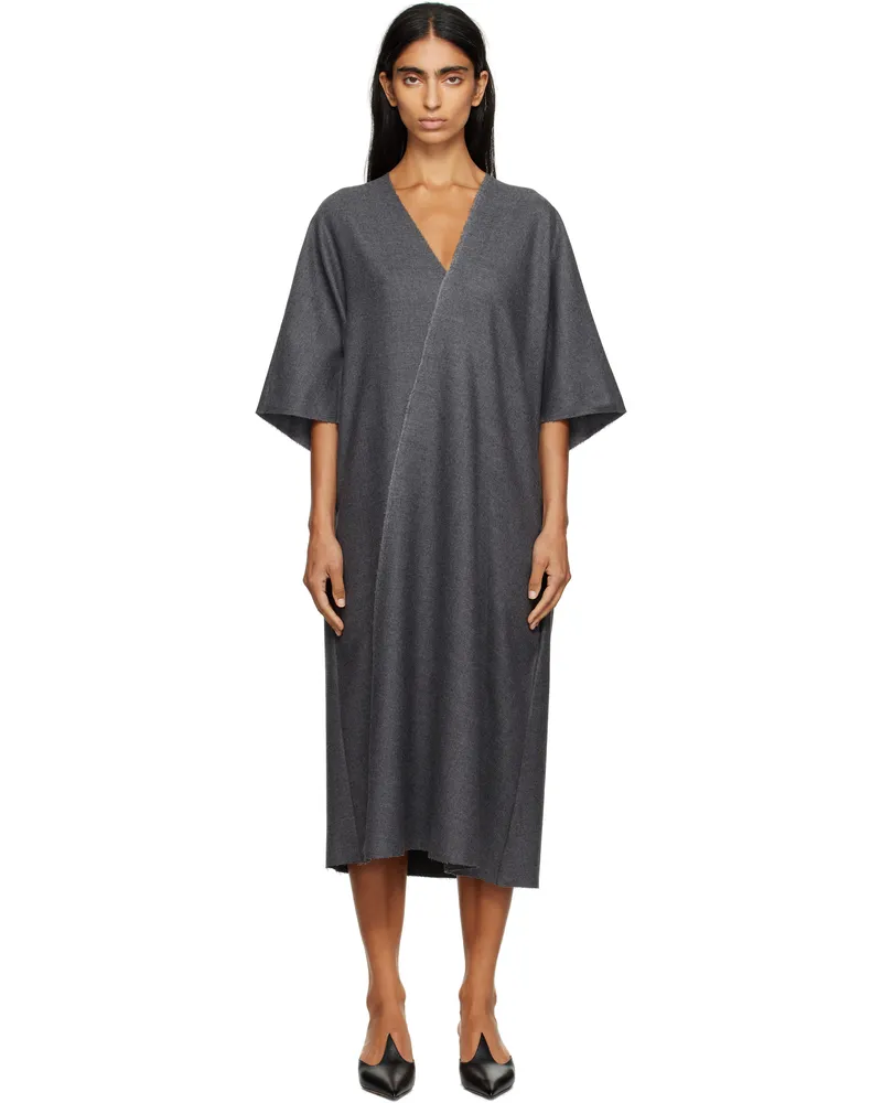 Maison Margiela Gray Raw Edge Midi Dress 860m