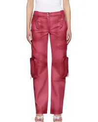 Blumarine Pink Spiral Leather Cargo Pants Ngeranio