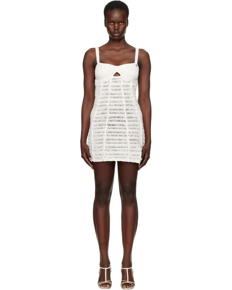 Casablanca Paris White Crochet Mix Minidress White