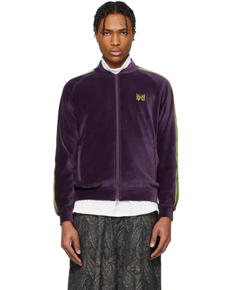 NEEDLES Purple Rib Collar Track Jacket A-purple