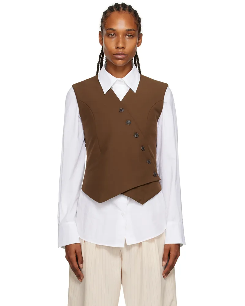 FRANKIE Shop Brown Maesa Cross Vest Brown