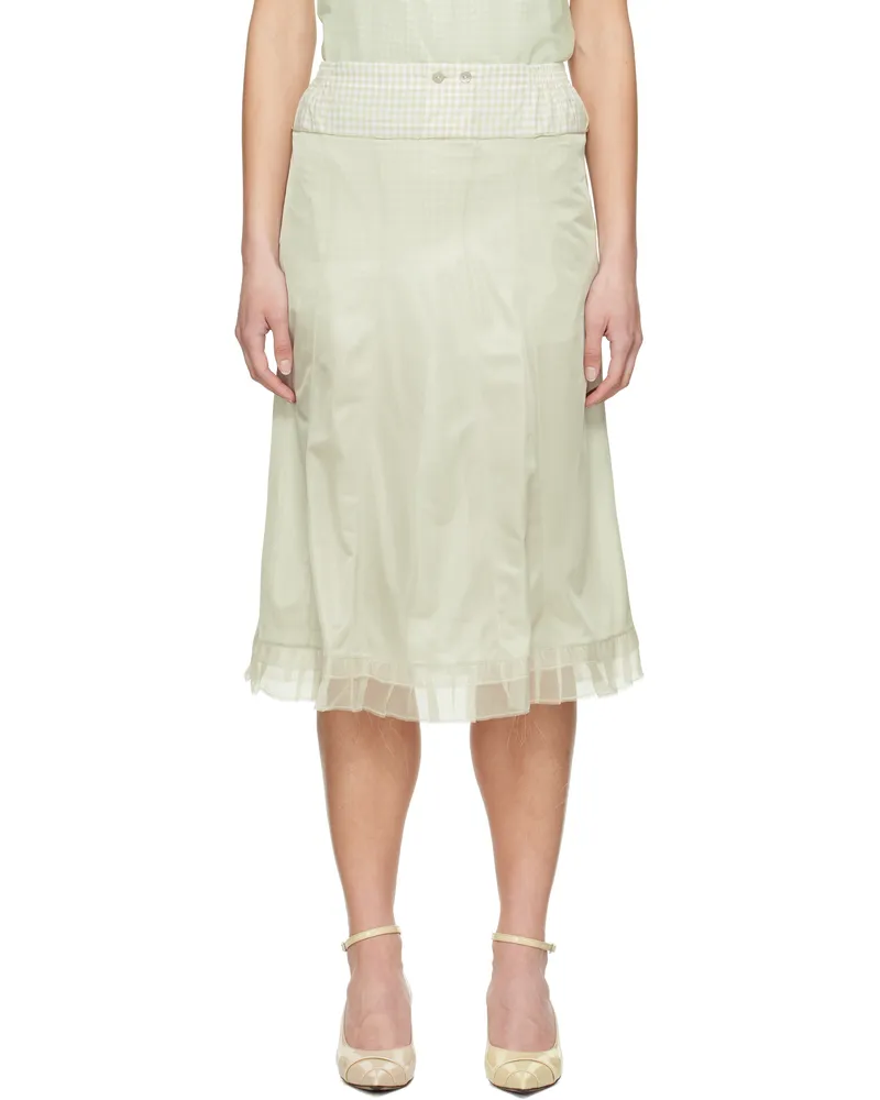 Maison Margiela Green 'Anonymity Of The Lining' Midi Skirt 729