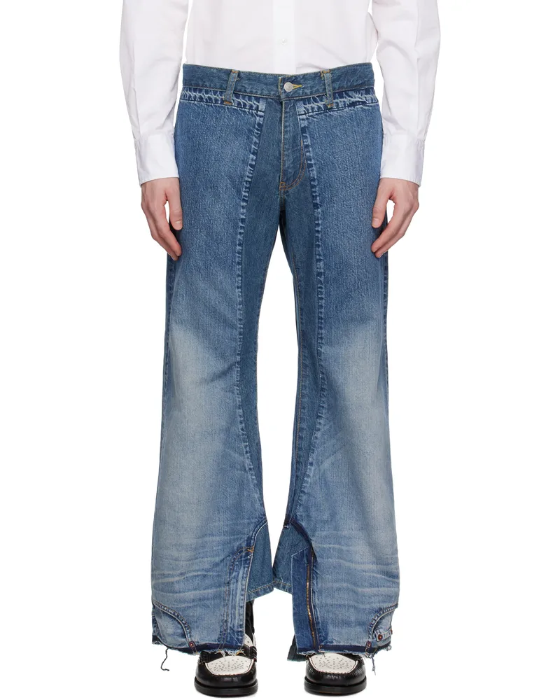 Junya Watanabe Blue Levi Edition Garment Treated W Name Jeans Indigo
