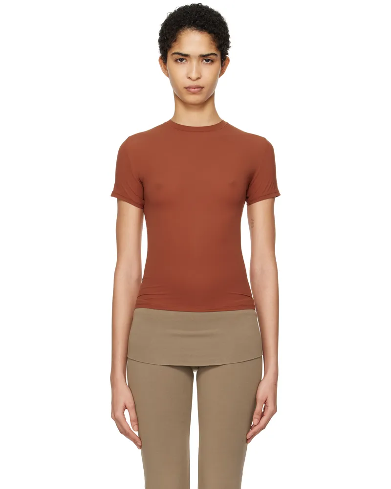 SKIMS Brown Fits Everybody T-shirt Saffron