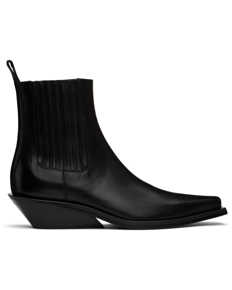 Ann Demeulemeester Black Harper Pointy Medium Heel Chelsea Boots Black