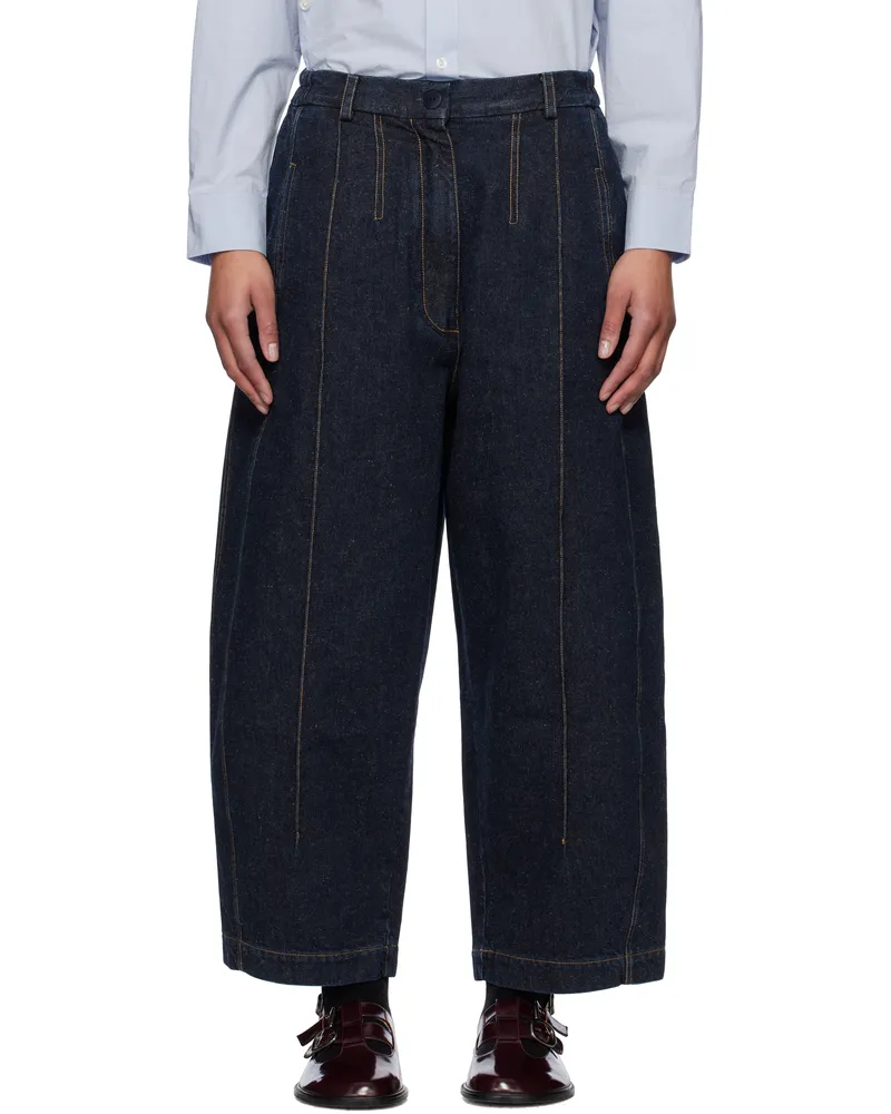 CORDERA Blue Seam Curved Jeans Dark