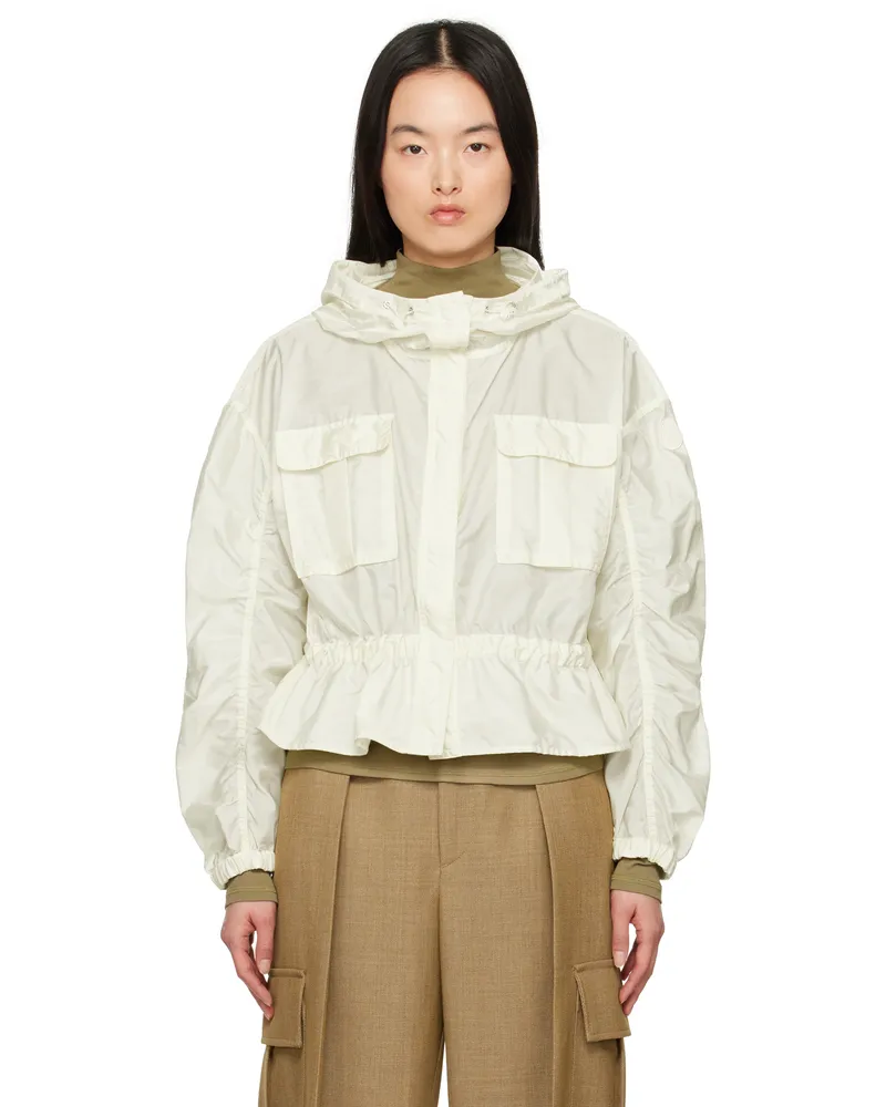 Moncler Off-White Curton Hooded Peplum Jacket 034