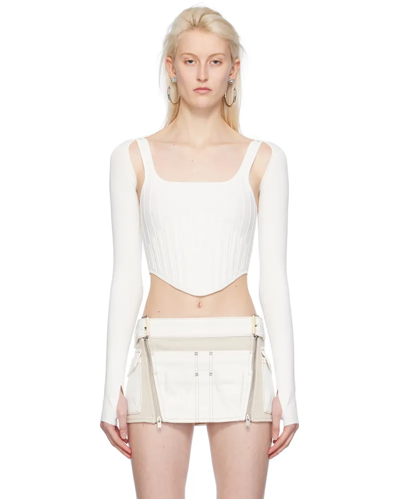 Dion Lee White Ventral Compact Corset Top Ivory