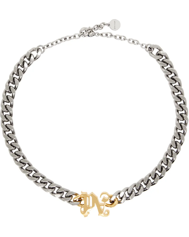 Palm Angels Silver & Gold Monogram Necklace Silver