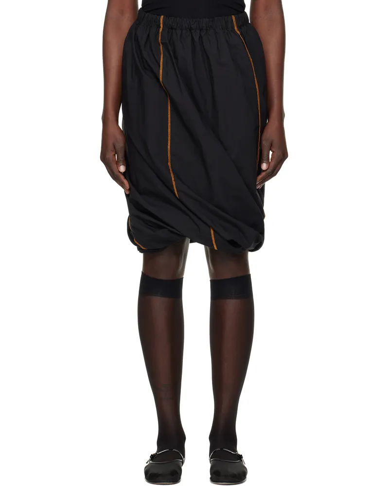 Baserange Black Turn Midi Skirt Black