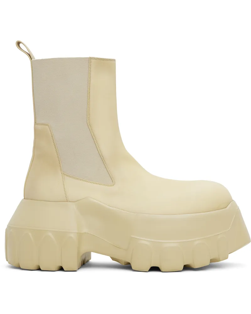 Rick Owens Beige Hollywood Beatle Mega Tractor Chelsea Boots 8181