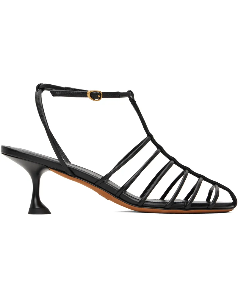 Proenza Schouler Black Tee Cage Heeled Sandals Black