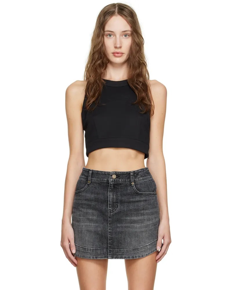 DRAE Black Side Zip Tank Top Black