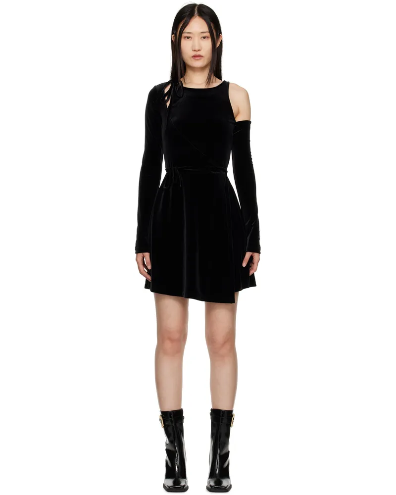 Versace Jeans Black Open Shoulder Minidress E899