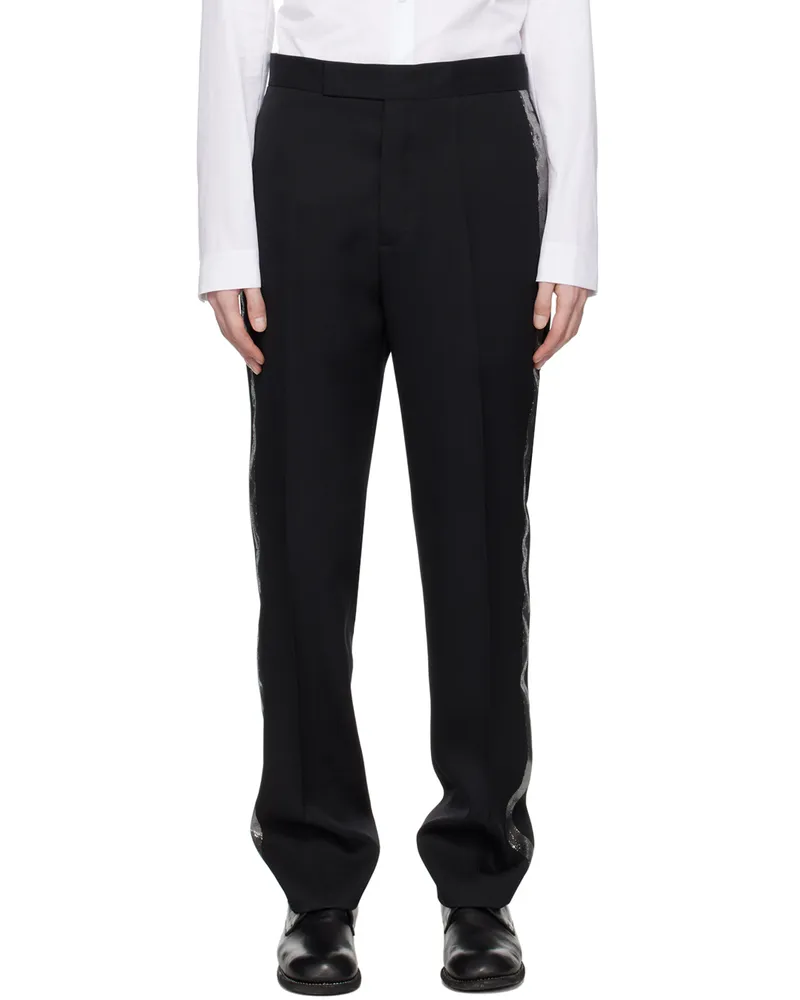 Sapio Black Creased Trousers Black