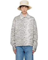 Jacquemus White & Black La Casa 'La chemise Corto' Zebra Shirt Jacquardmotzebra