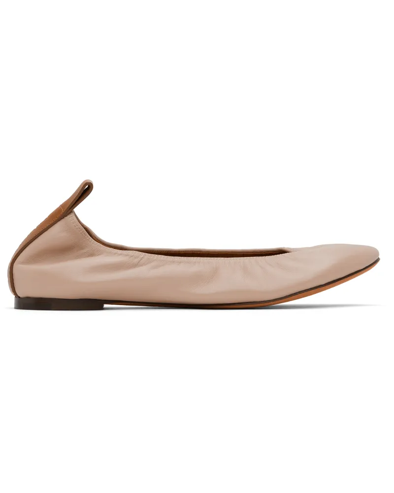 Lanvin Beige 'The Leather' Ballerina Flats Dark