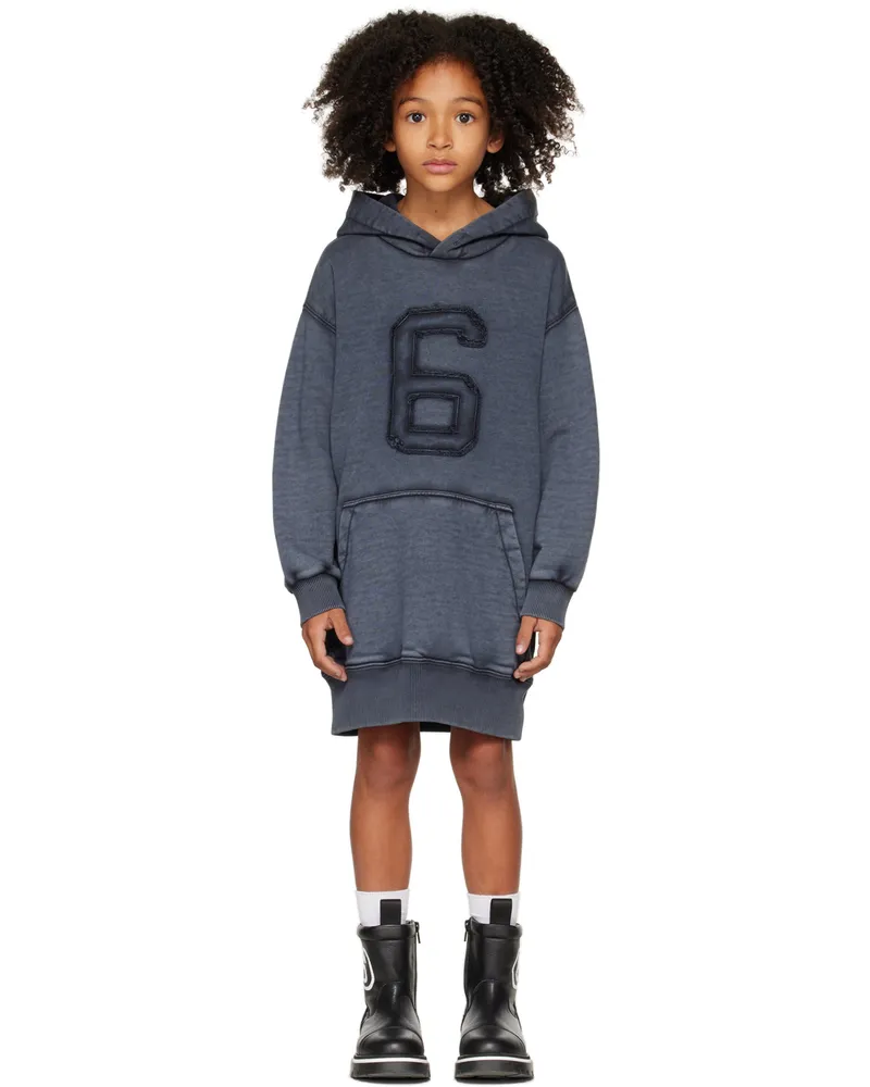 Maison Margiela Kids Black Logo Hoodie Dress M6900